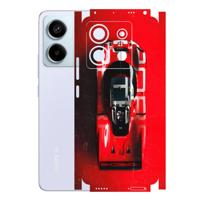 Xiaomi Redmi Phone Skins (All Models) - Red Porsche Car Logo - 3D Embossed Finish (L-315) Redmi Note 13 Pro 5G