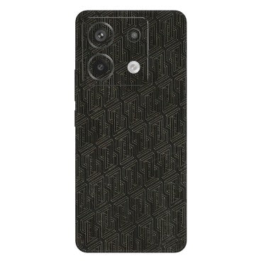Xiaomi Redmi Phone Skins (All Models) - Black Abstract Pattern - 3D Embossed Finish (L-117) Redmi Note 13 Pro 5G