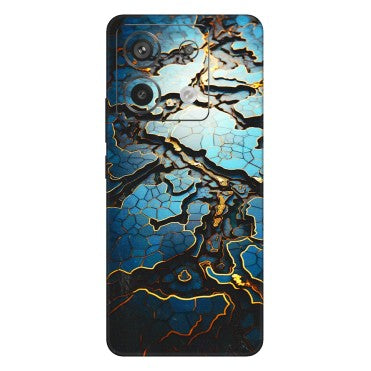 Xiaomi Redmi Phone Skins (All Models) - Blue Gold Abstract - 3D Embossed Finish (L-11) Redmi Note 13 Pro 5G