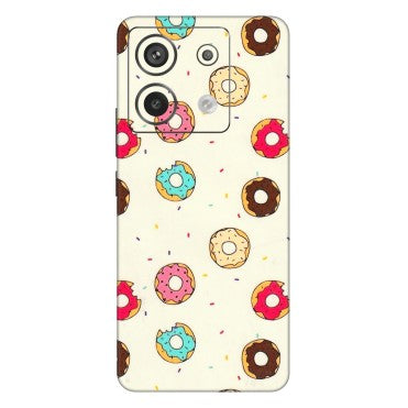 Xiaomi Redmi Phone Skins (All Models) - Mini Donuts Doodle Art - 3D Embossed Finish (L-122) Redmi Note 13 Pro 5G