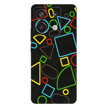 Xiaomi Redmi Phone Skins (All Models) - Black Shapes - 3D Embossed Finish (L-131) Redmi Note 13 Pro 5G