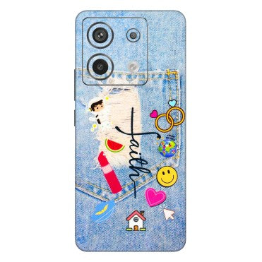 Xiaomi Redmi Phone Skins (All Models) - Denim Jeans Pocket - 3D Embossed Finish (L-134) Redmi Note 13 Pro 5G