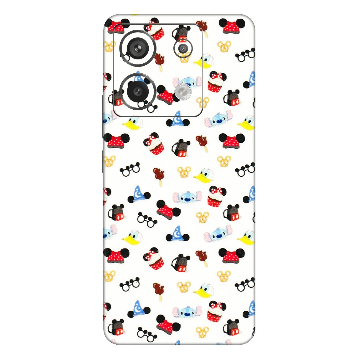 Xiaomi Redmi Phone Skins (All Models) - Minnie Mouse & Donald Doodles s - 3D Embossed Finish (L-194) Redmi Note 13 Pro 5G