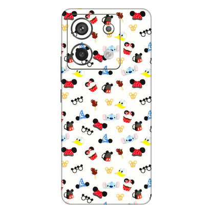 Xiaomi Redmi Phone Skins (All Models) - Minnie Mouse & Donald Doodles s - 3D Embossed Finish (L-194) Redmi Note 13 Pro 5G
