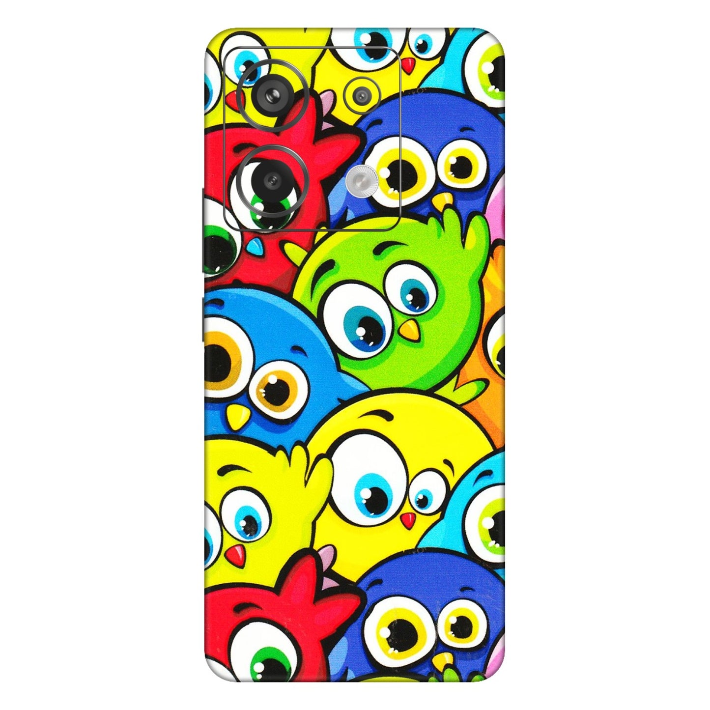 Xiaomi Redmi Phone Skins (All Models) - Cute Fluffy Birds - 3D Embossed Finish (L-213) Redmi Note 13 Pro 5G