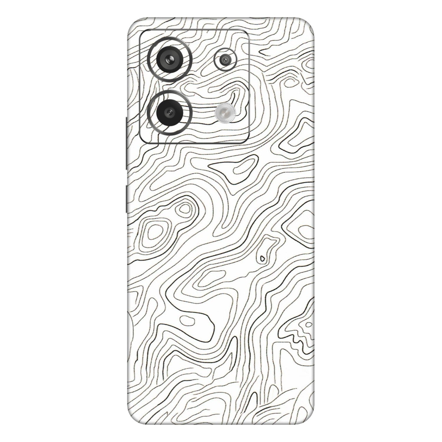 Xiaomi Redmi Phone Skins (All Models) - White Black Swirls - 3D Embossed Finish (L-219) Redmi Note 13 Pro 5G