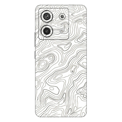 Xiaomi Redmi Phone Skins (All Models) - White Black Swirls - 3D Embossed Finish (L-219) Redmi Note 13 Pro 5G