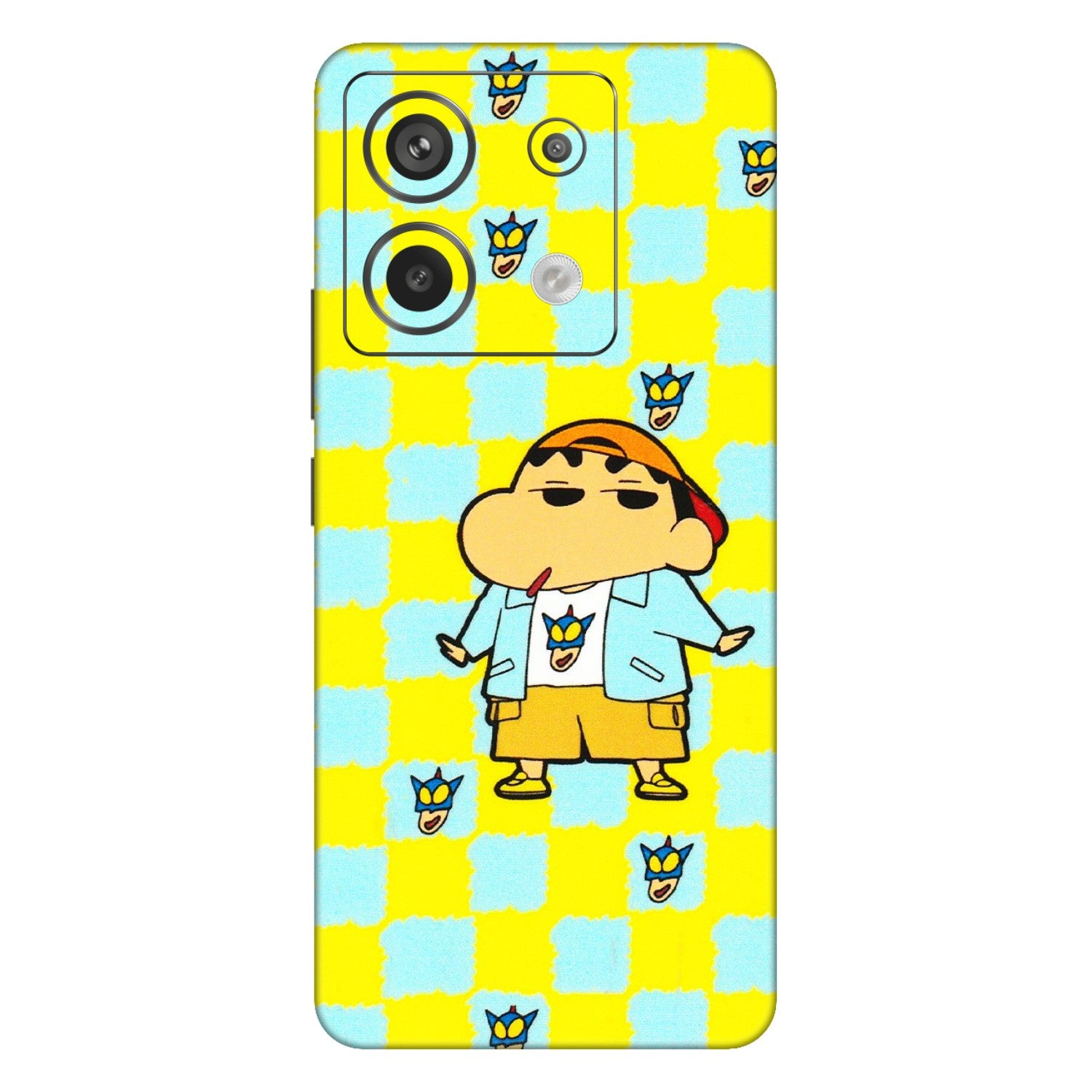 Xiaomi Redmi Phone Skins (All Models) - Yellow Blue Shinchan Cute - 3D Embossed Finish (L-221) Redmi Note 13 Pro 5G