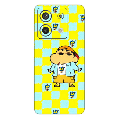 Xiaomi Redmi Phone Skins (All Models) - Yellow Blue Shinchan Cute - 3D Embossed Finish (L-221) Redmi Note 13 Pro 5G