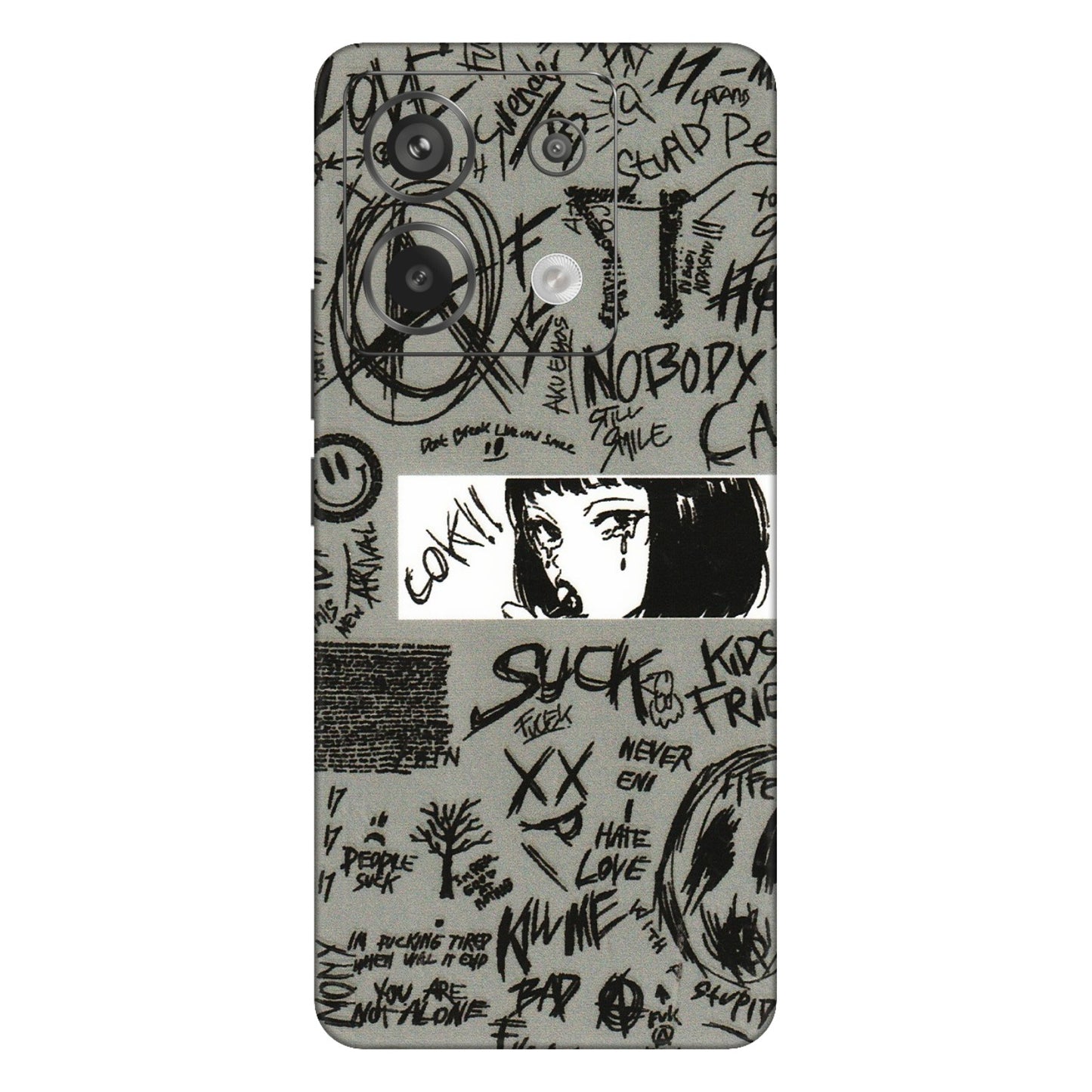 Xiaomi Redmi Phone Skins (All Models) - Never Have Love Anime - 3D Embossed Finish (L-260) Redmi Note 13 Pro 5G