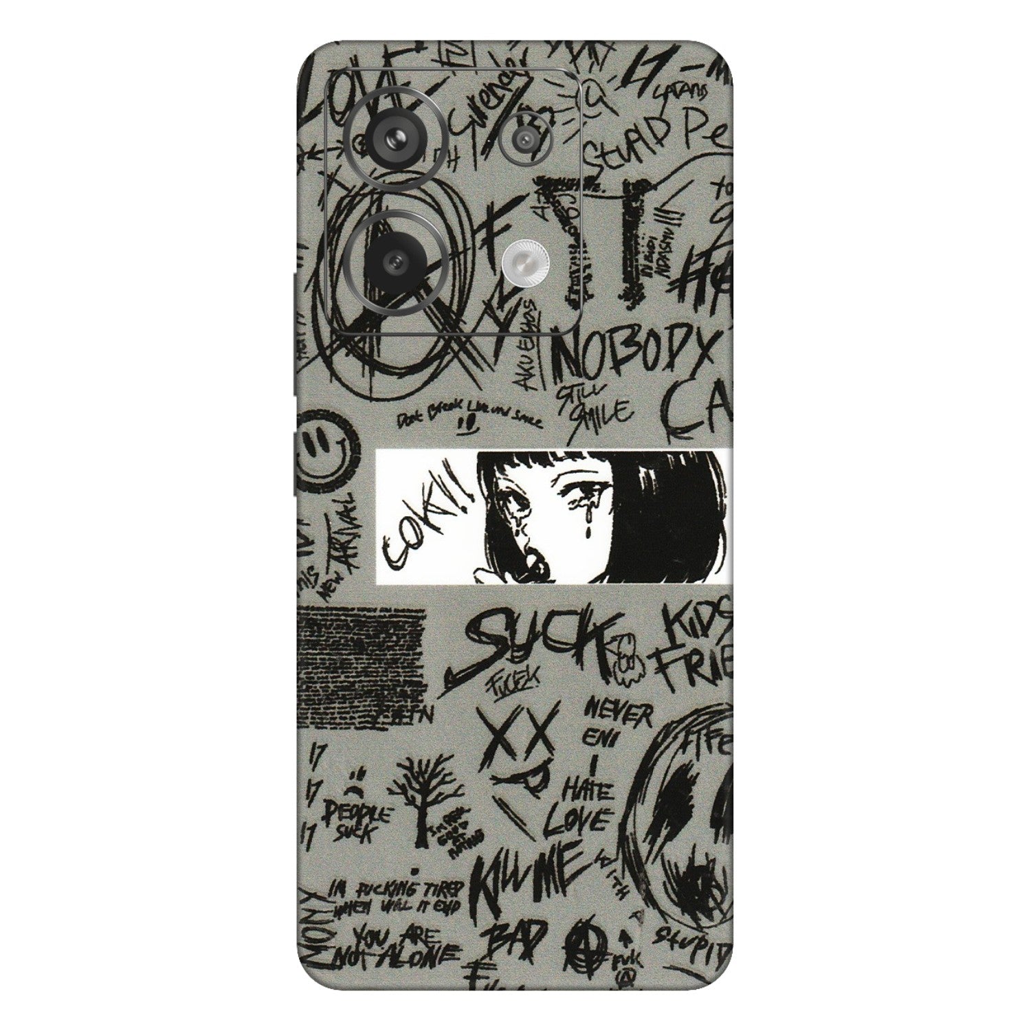Xiaomi Redmi Phone Skins (All Models) - Never Have Love Anime - 3D Embossed Finish (L-260) Redmi Note 13 Pro 5G