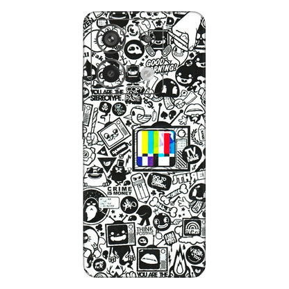 Xiaomi Redmi Phone Skins (All Models) - Doodles Positive Art - 3D Embossed Finish (L-263) Redmi Note 13 Pro 5G