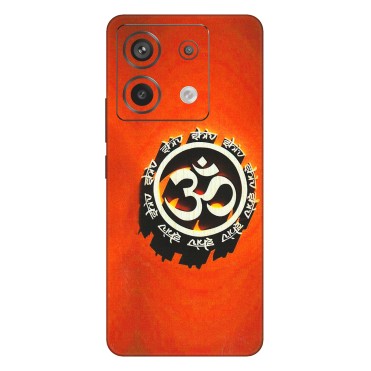 Xiaomi Redmi Phone Skins (All Models) - Aum Shiv Orange - 3D Embossed Finish (L-32) Redmi Note 13 Pro 5G