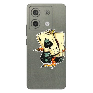 Xiaomi Redmi Phone Skins (All Models) - Grey Cards Of Ace - 3D Embossed Finish (L-77) Redmi Note 13 Pro 5G