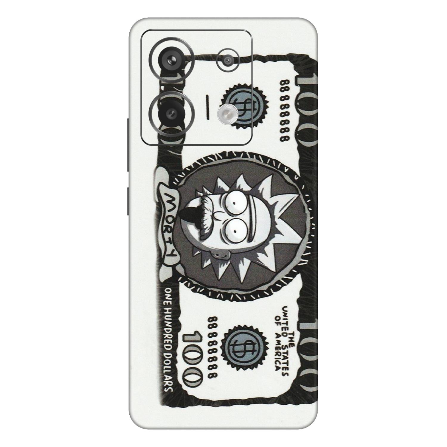 Xiaomi Redmi Phone Skins (All Models) - Rick And Morty Hundred Dollar Anime - Matte Finish (M-161) Redmi Note 13 Pro 5G