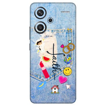 Xiaomi Redmi Phone Skins (All Models) - Denim Jeans Pocket - 3D Embossed Finish (L-134) Redmi Note 13 Pro Plus 5G