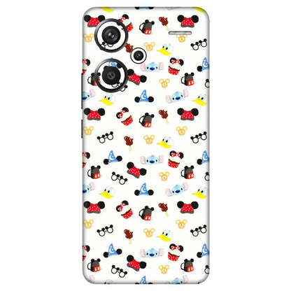 Xiaomi Redmi Phone Skins (All Models) - Minnie Mouse & Donald Doodles s - 3D Embossed Finish (L-194) Redmi Note 13 Pro Plus 5G