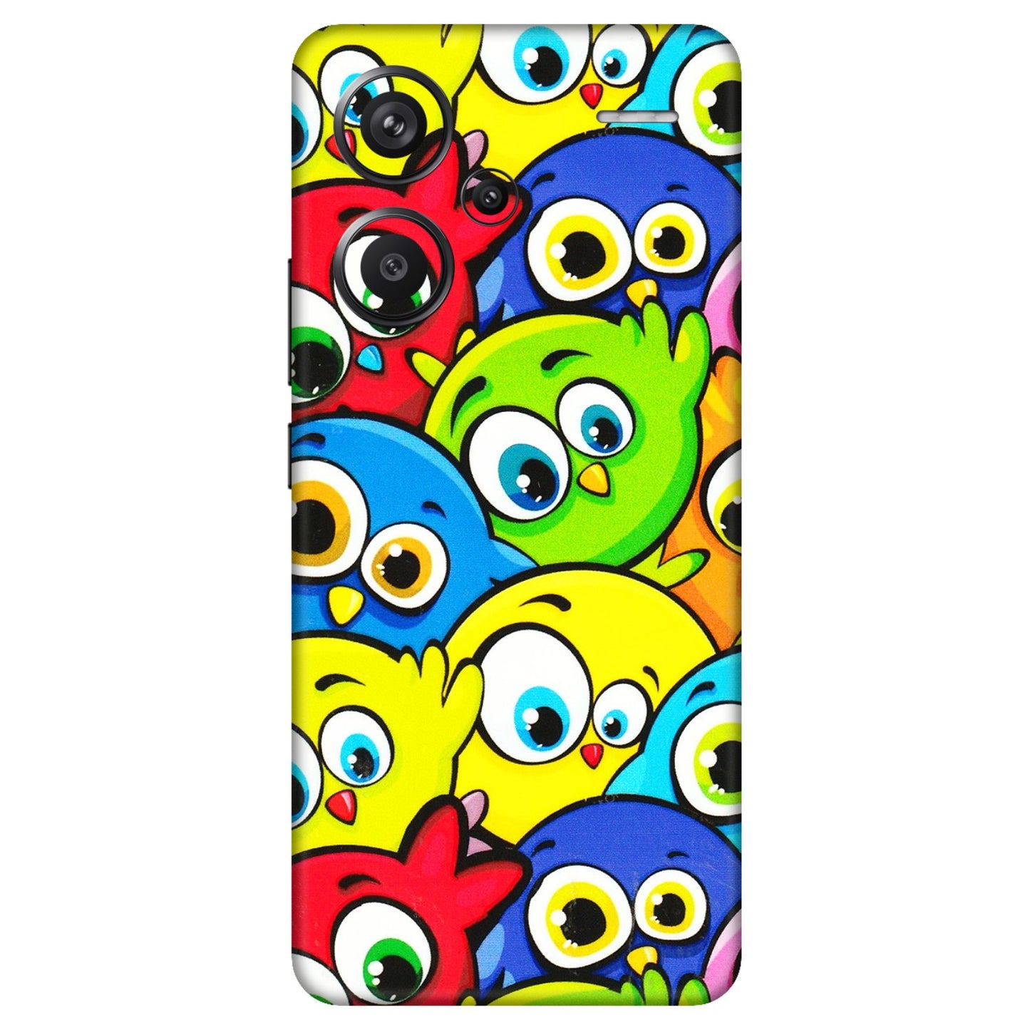 Xiaomi Redmi Phone Skins (All Models) - Cute Fluffy Birds - 3D Embossed Finish (L-213) Redmi Note 13 Pro Plus 5G