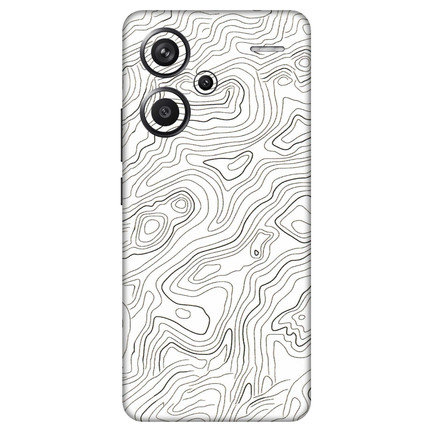 Xiaomi Redmi Phone Skins (All Models) - White Black Swirls - 3D Embossed Finish (L-219) Redmi Note 13 Pro Plus 5G