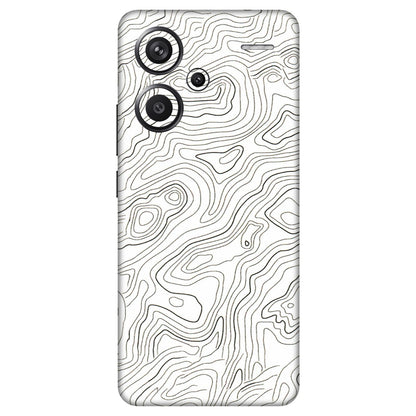 Xiaomi Redmi Phone Skins (All Models) - White Black Swirls - 3D Embossed Finish (L-219) Redmi Note 13 Pro Plus 5G