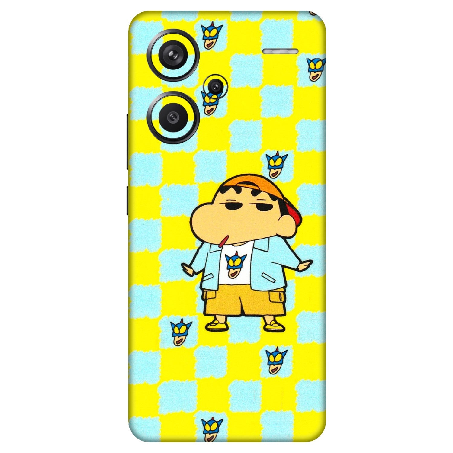 Xiaomi Redmi Phone Skins (All Models) - Yellow Blue Shinchan Cute - 3D Embossed Finish (L-221) Redmi Note 13 Pro Plus 5G