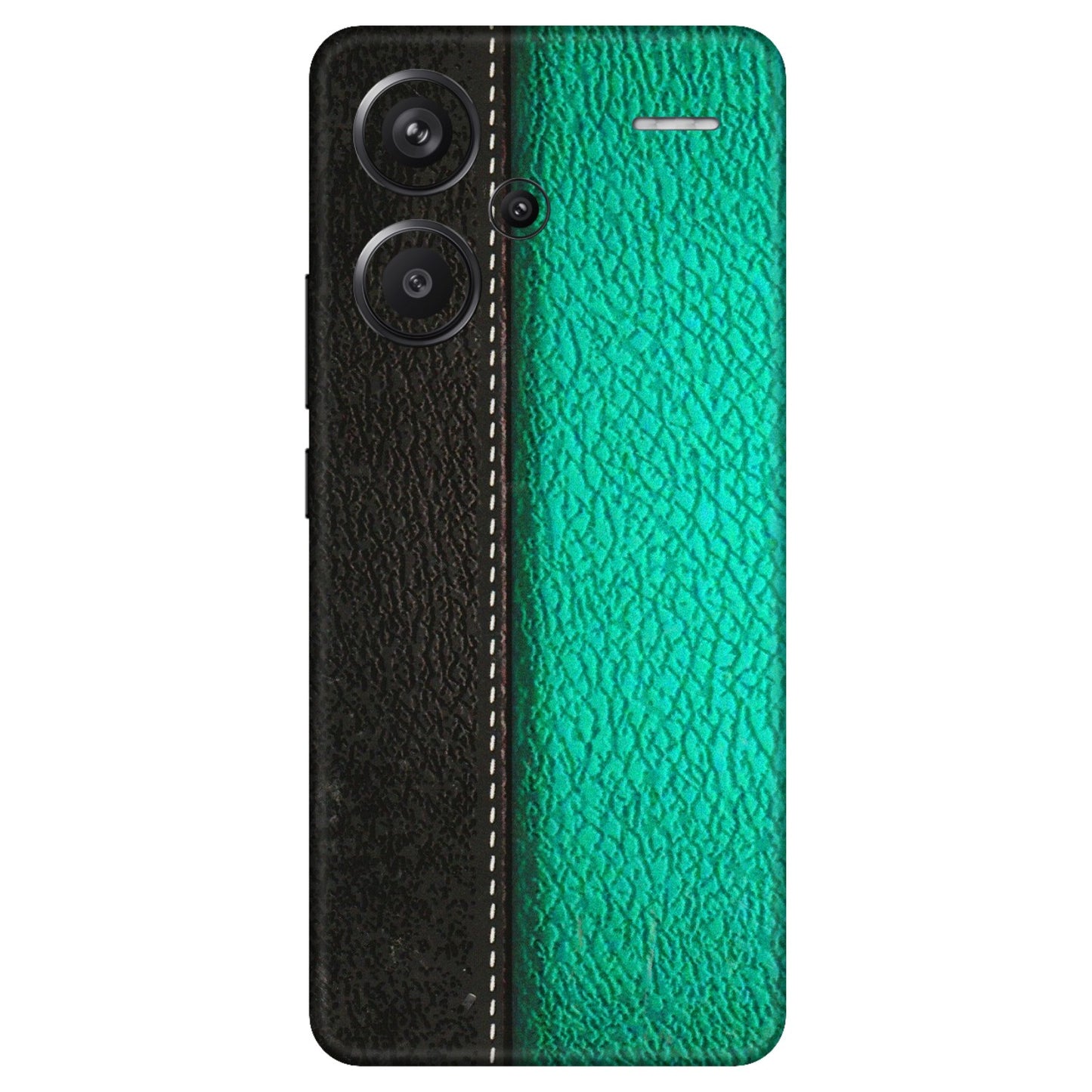 Xiaomi Redmi Phone Skins (All Models) - Black Green Dual  Leather Stich - 3D Embossed Finish (L-233) Redmi Note 13 Pro Plus 5G
