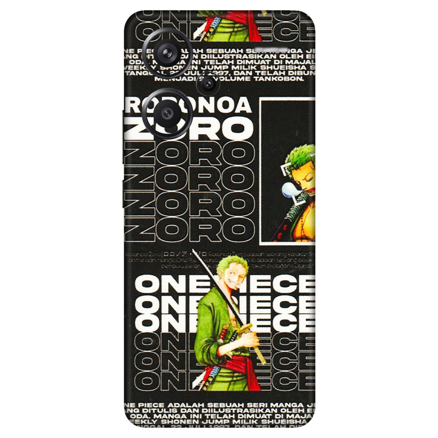 Xiaomi Redmi Phone Skins (All Models) - One Piece Zoro - 3D Embossed Finish (L-250) Redmi Note 13 Pro Plus 5G