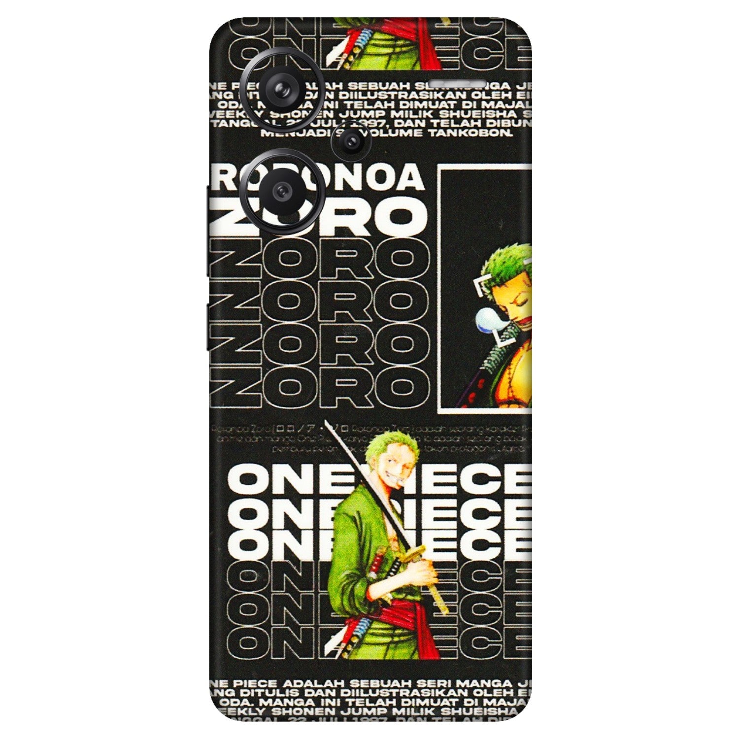 Xiaomi Redmi Phone Skins (All Models) - One Piece Zoro - 3D Embossed Finish (L-250) Redmi Note 13 Pro Plus 5G