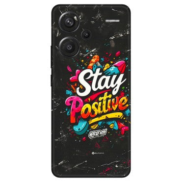 Xiaomi Redmi Phone Skins (All Models) - Stay Positive Black - 3D Embossed Finish (L-31) Redmi Note 13 Pro Plus 5G