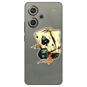 Xiaomi Redmi Phone Skins (All Models) - Grey Cards Of Ace - 3D Embossed Finish (L-77) Redmi Note 13 Pro Plus 5G
