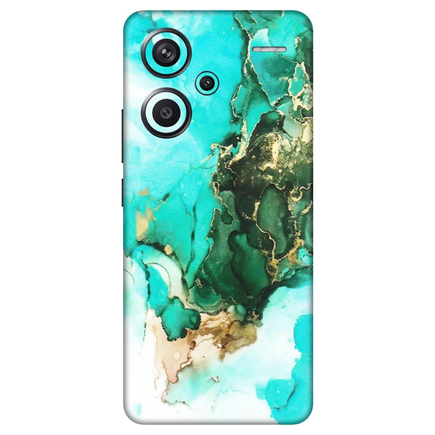 Xiaomi Redmi Phone Skins (All Models) - The Blue Gold Marble - Matte Finish (M-124) Redmi Note 13 Pro Plus 5G