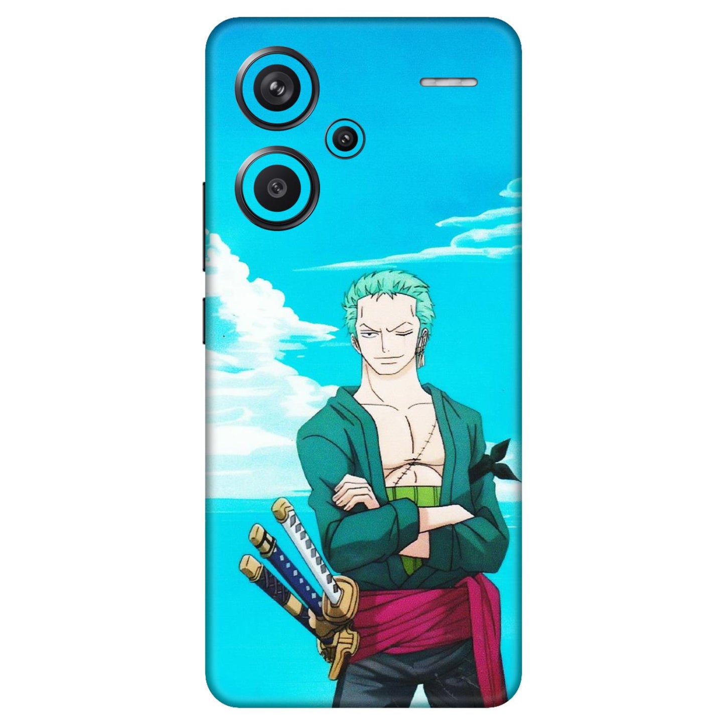 Xiaomi Redmi Phone Skins (All Models) - Cool Swordman Zoro Anime - Matte Finish (M-143) Redmi Note 13 Pro Plus 5G