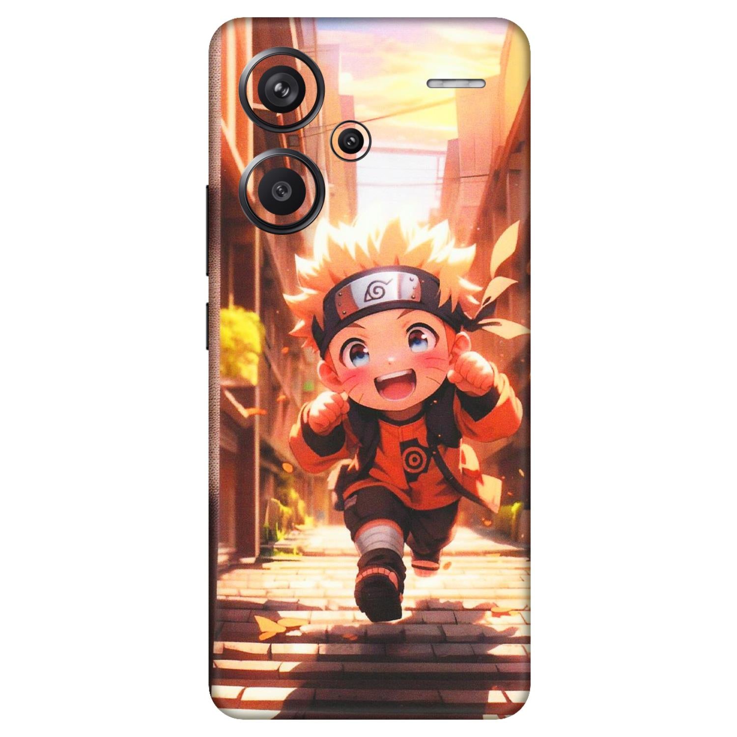 Xiaomi Redmi Phone Skins (All Models) - Naruto Cute Toon Running - Matte Finish (M-04) Redmi Note 13 Pro Plus 5G