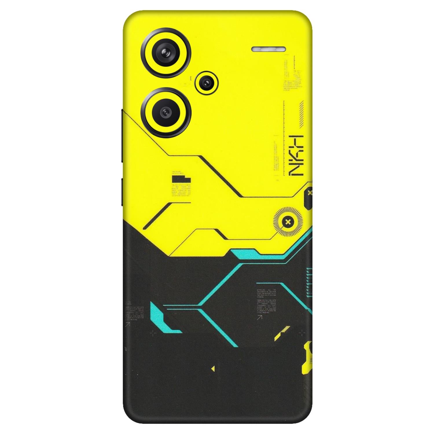 Xiaomi Redmi Phone Skins (All Models) - Black Yellow Technica - Matte Finish (M-53) Redmi Note 13 Pro Plus 5G