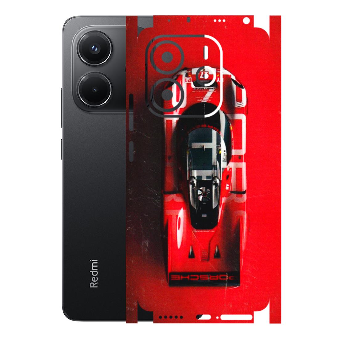 Xiaomi Redmi Phone Skins (All Models) - Red Porsche Car Logo - 3D Embossed Finish (L-315) Redmi Note 14 5G