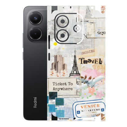 Xiaomi Redmi Phone Skins (All Models) - Travel Memories - Transparent Finish (T-09) Redmi Note 14 5G