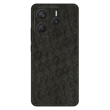 Xiaomi Redmi Phone Skins (All Models) - Black Abstract Pattern - 3D Embossed Finish (L-117) Redmi Note 14 5G