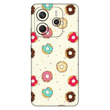 Xiaomi Redmi Phone Skins (All Models) - Mini Donuts Doodle Art - 3D Embossed Finish (L-122) Redmi Note 14 5G
