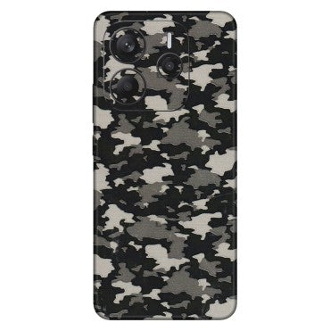 Xiaomi Redmi Phone Skins (All Models) - Black/Grey Camoflaunge - 3D Embossed Finish (L-142) Redmi Note 14 5G