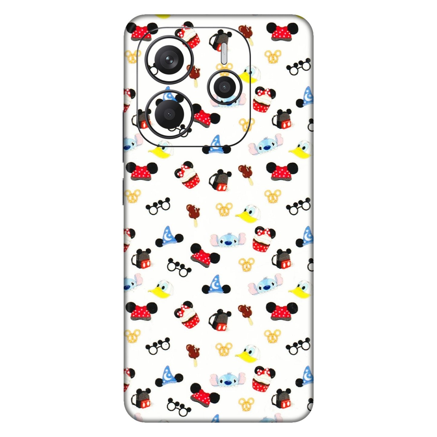 Xiaomi Redmi Phone Skins (All Models) - Minnie Mouse & Donald Doodles s - 3D Embossed Finish (L-194) Redmi Note 14 5G