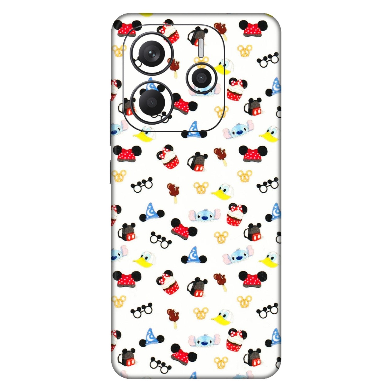 Xiaomi Redmi Phone Skins (All Models) - Minnie Mouse & Donald Doodles s - 3D Embossed Finish (L-194) Redmi Note 14 5G