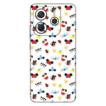 Xiaomi Redmi Phone Skins (All Models) - Minnie Mouse & Donald Doodles s - 3D Embossed Finish (L-194) Redmi Note 14 5G