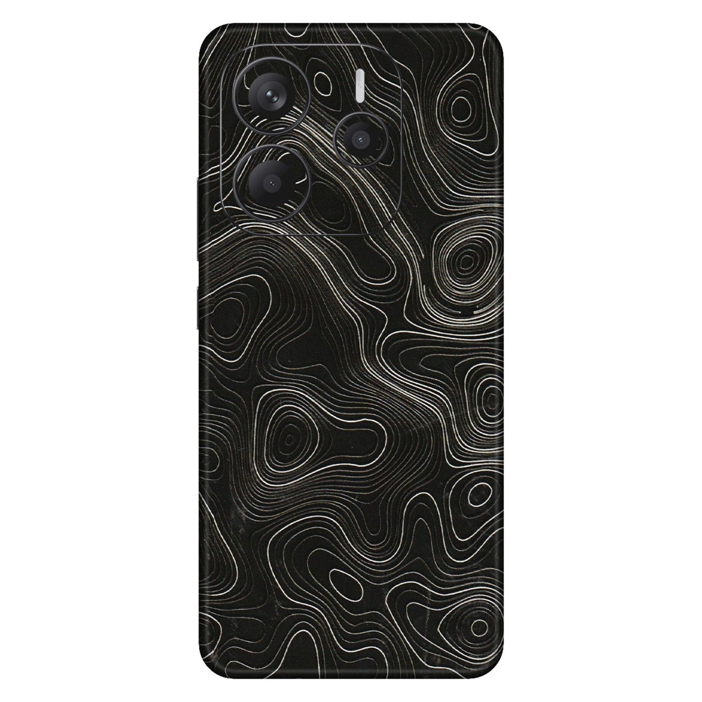 Xiaomi Redmi Phone Skins (All Models) - Black Swirl - 3D Embossed Finish (L-196) Redmi Note 14 5G