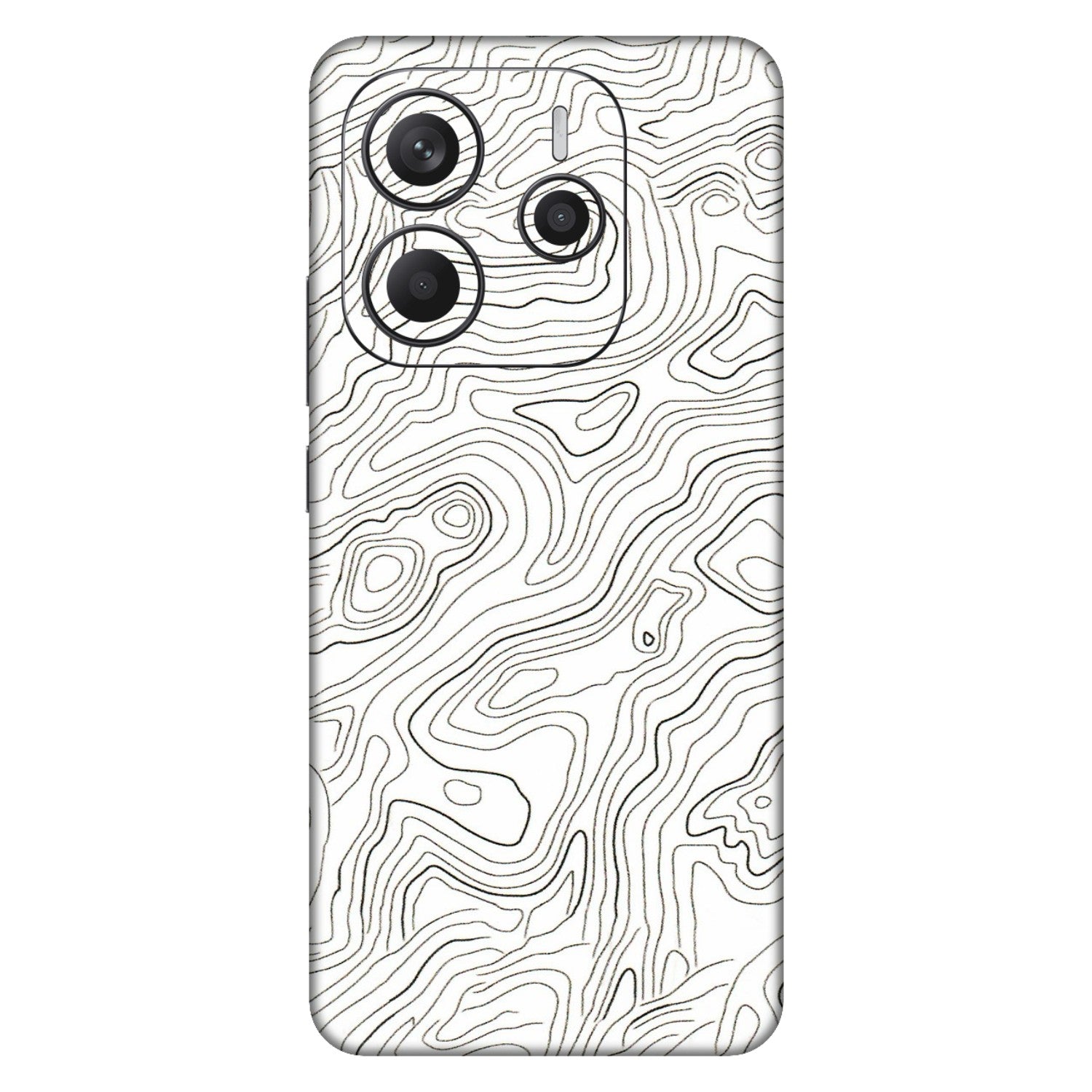 Xiaomi Redmi Phone Skins (All Models) - White Black Swirls - 3D Embossed Finish (L-219) Redmi Note 14 5G