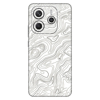 Xiaomi Redmi Phone Skins (All Models) - White Black Swirls - 3D Embossed Finish (L-219) Redmi Note 14 5G
