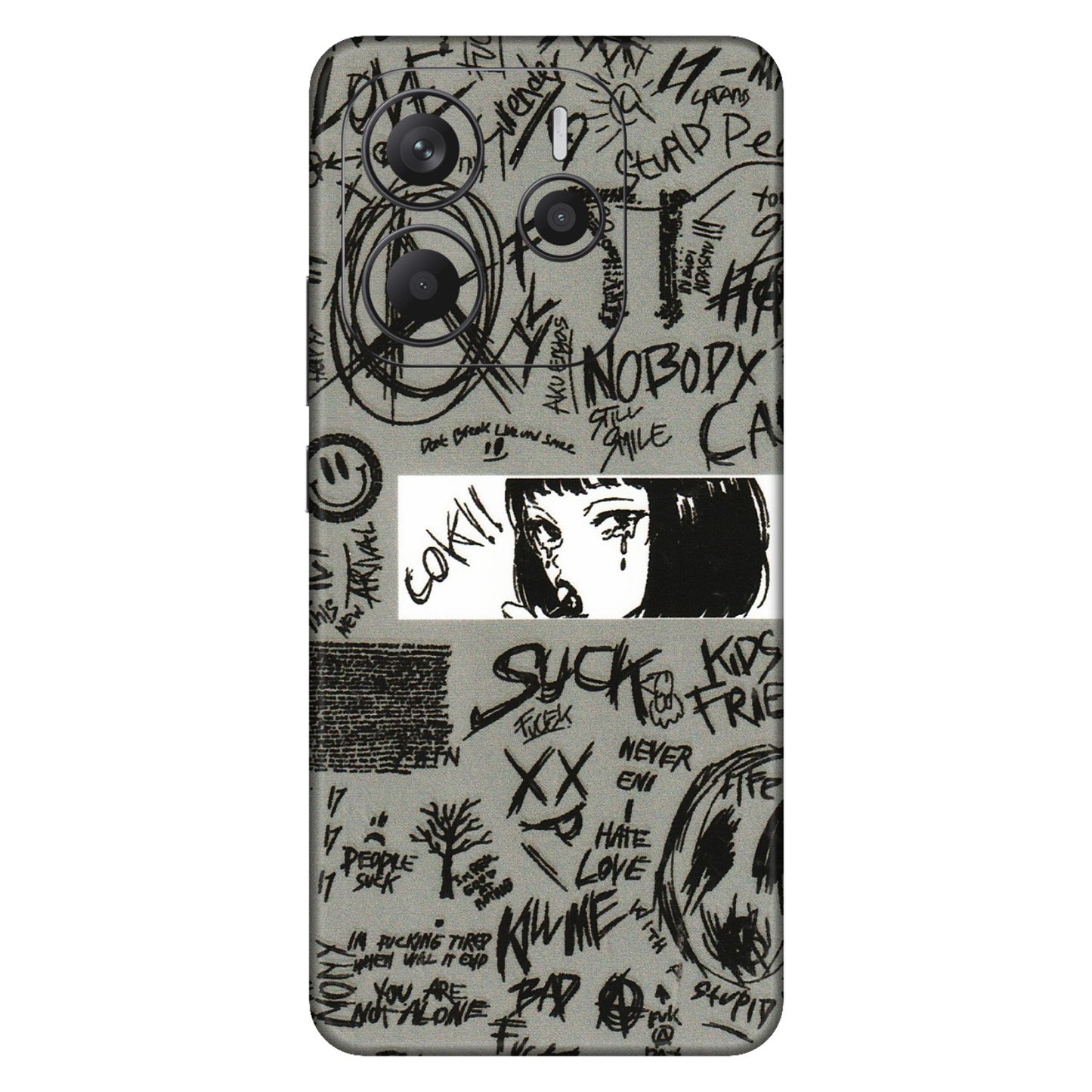 Xiaomi Redmi Phone Skins (All Models) - Never Have Love Anime - 3D Embossed Finish (L-260) Redmi Note 14 5G