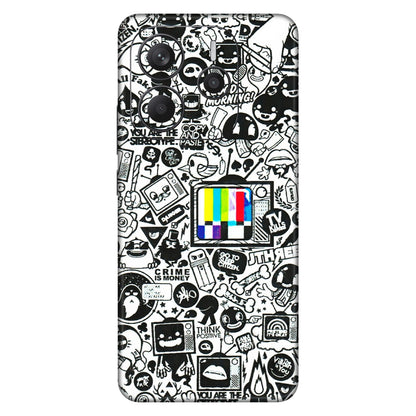 Xiaomi Redmi Phone Skins (All Models) - Doodles Positive Art - 3D Embossed Finish (L-263) Redmi Note 14 5G