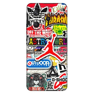 Xiaomi Redmi Phone Skins (All Models) - Multi Brands Sticker Graffiti - 3D Embossed Finish (L-37) Redmi Note 14 5G