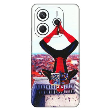 Xiaomi Redmi Phone Skins (All Models) - Spiderman Hanging - 3D Embossed Finish (L-53) Redmi Note 14 5G