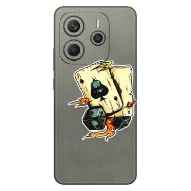 Xiaomi Redmi Phone Skins (All Models) - Grey Cards Of Ace - 3D Embossed Finish (L-77) Redmi Note 14 5G